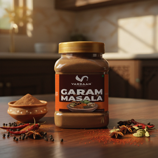 Vardaan India 100% Pure Garam Masala Powder | Traditional Indian Spice Blend | Grounded & Aromatic | Natural & Chemical-Free Masala | 200gm |