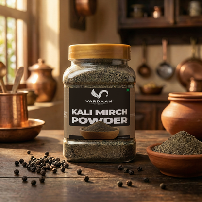 Vardaan India 100% Pure Kalimirch Powder | Premium Kalimirch | Grounded, Aromatic & Chemical-Free Indian Spice | 200gm |