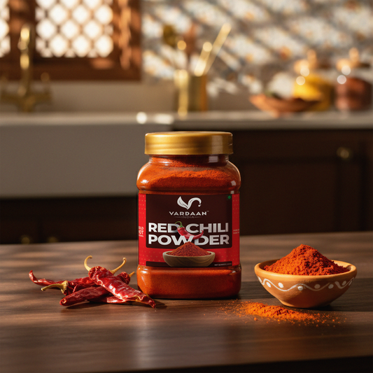 Vardaan India 100% Pure Red Chili Powder | Teja Mirch | Premium Quality, Grounded, and Naturally Processed Indian Spice | 200gm |