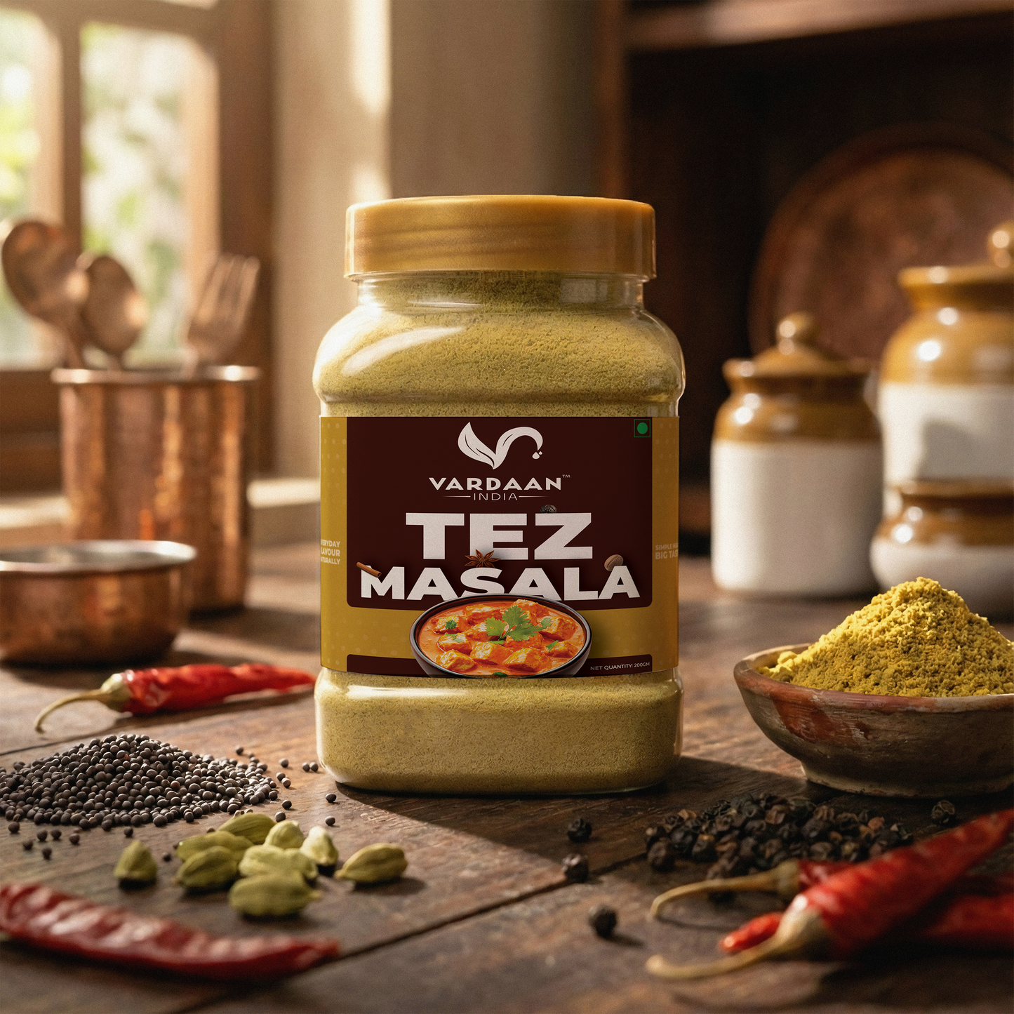 Vardaan India 100% Pure Meat Masala Powder | Traditional Indian Spice Blend | Grounded & Aromatic | Natural & Chemical-Free Masala | 200gm |